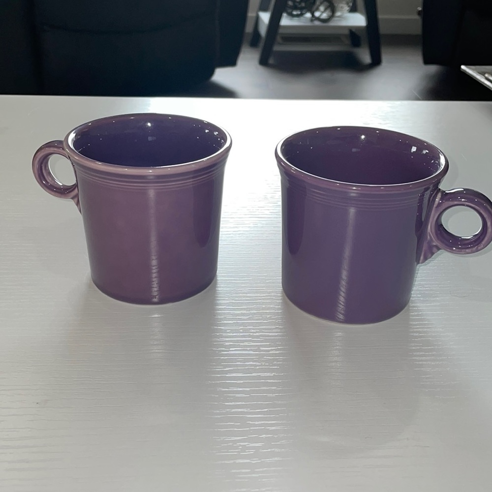 Fiestaware mugs in the color lilac
